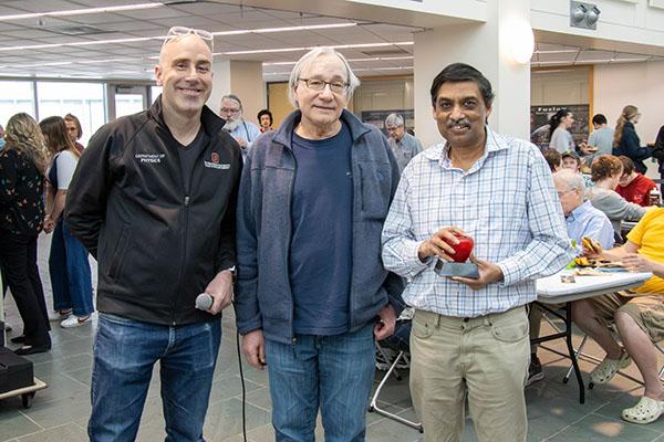 From left to right, Chair Michael Poirier, Vice Chair Tom Humanic, and Professor Samir Mathur, at the Spring Picnic